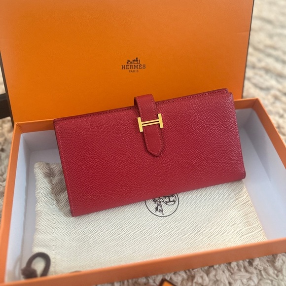 Authentic HERMES Bearn Wallet Rouge - Picture 3 of 12